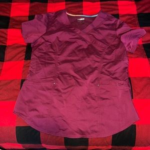 Purple short sleeve scrub top